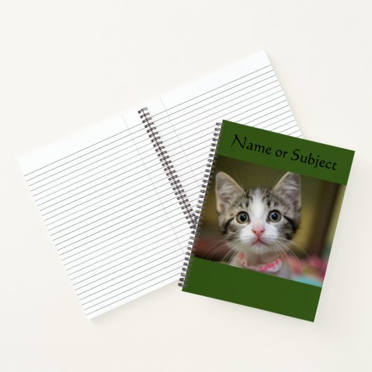 Een schattig kitten met groene ogen notitieboek (Binnen)