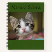 Een schattig kitten met groene ogen notitieboek (Voorkant)