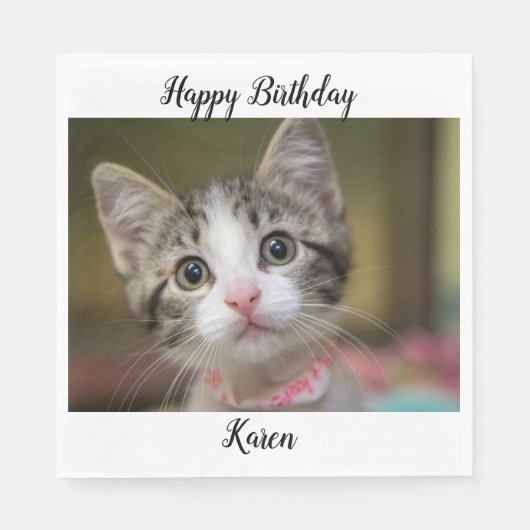 Een schattig kitten met groene ogen servet (Voorkant)