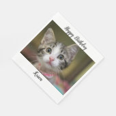 Een schattig kitten met groene ogen servet (Hoek)