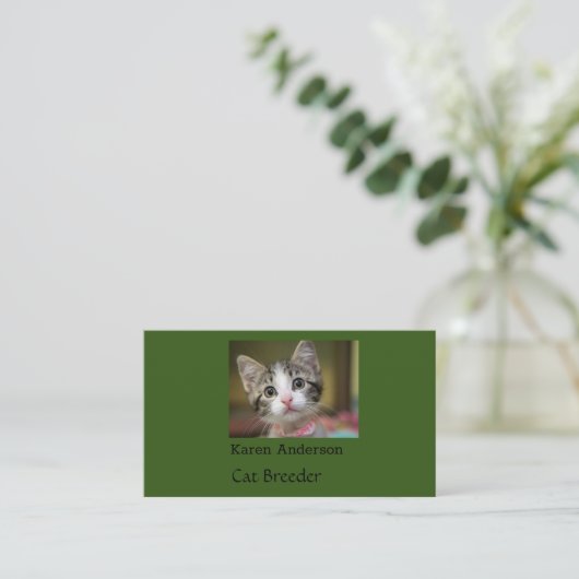 Een schattig kitten met groene ogen visitekaartje (Staand voorkant)