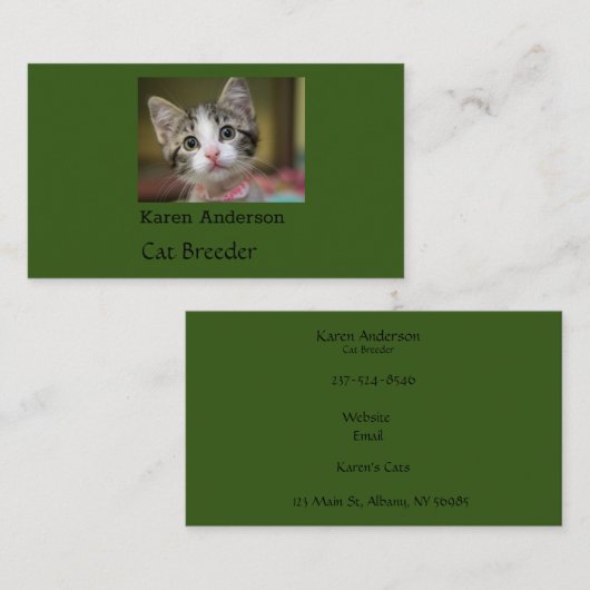 Een schattig kitten met groene ogen visitekaartje (Voorkant / Achterkant)
