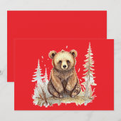 Een schattig klein beer - Artistiek illustratieont Feestdagenkaart (Voorkant / Achterkant)