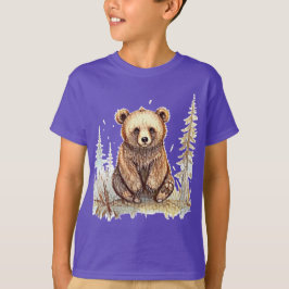 Een schattig klein beer - Artistiek illustratieont T-shirt