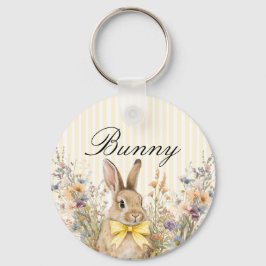 Een schattig klein bloemenkabouter Geel lint babys Sleutelhanger
