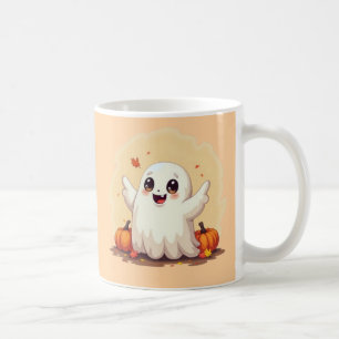 Een schattig klein cartoon spook koffiemok