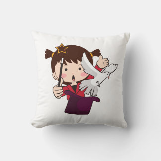 Een schattig klein meisje goochelaar kussen