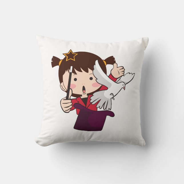 Een schattig klein meisje goochelaar kussen (Voorkant)