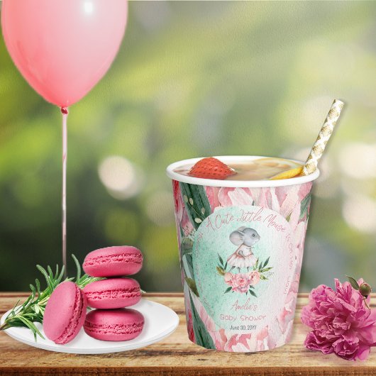 Een schattig klein muisje is op weg meisje Baby sh Papieren Bekers