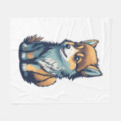 Een schattig klein puppy fleece deken (Voorkant (Horizontaal))