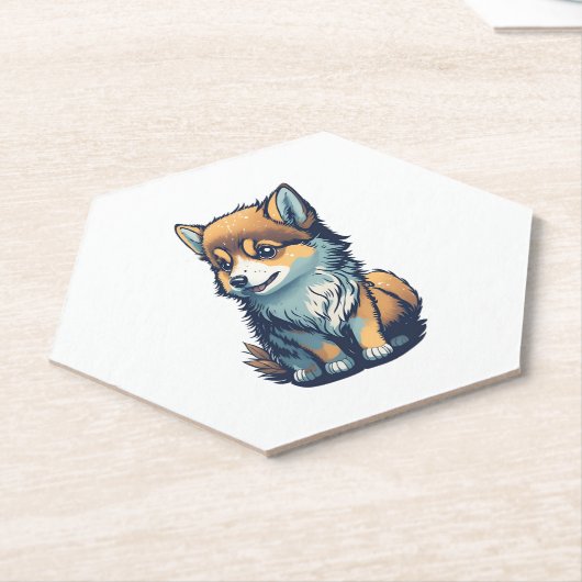 Een schattig klein puppy kartonnen onderzetters (Schuin)