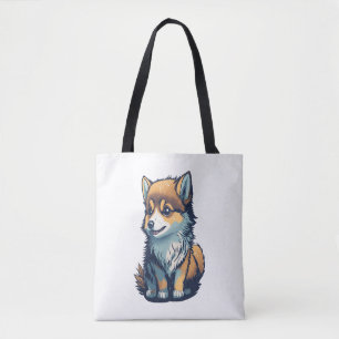 Een schattig klein puppy tote bag