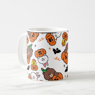 Een schattig konijn en Beer Halloween Koffiemok