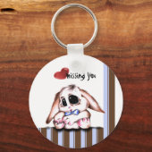 Een schattig konijn - jongen, je mist, sleutelhang sleutelhanger (Voorkant)