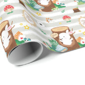 Een schattig konijntje in het bos cadeaupapier (Rol Hoek)