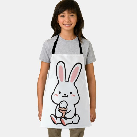 Een schattig konijntje met ijs schort (Insitu)