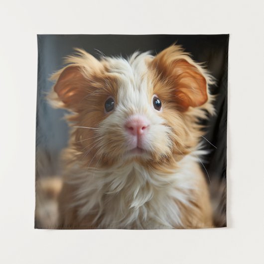 Een schattig krullend Texels cavia met zacht bont Wandkleed (Voorkant)