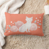 Een schattig kussen met een kat en pioenrozen prin (Deken)