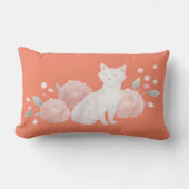 Een schattig kussen met een kat en pioenrozen prin (Voorkant)