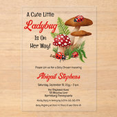 Een schattig lieveheersbeestje is op weg naar het acryl uitnodigingen (Voorkant)