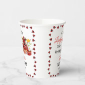 Een schattig lieveheersbeestje is op weg naar het  papieren bekers (Links)