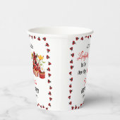 Een schattig lieveheersbeestje is op weg naar het  papieren bekers (Rechts)