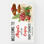 Een schattig lieveheersbeestje is op weg naar het  spandoek (Verticaal)