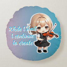 Een schattig meisje dat vioolkussen speelt