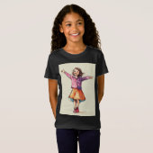 Een schattig meisje Fine T shirt (Voorkant volledig)