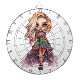 Een Schattig Meisje Halloween Design Collectie 11 Dartbord