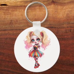 Een Schattig Meisje Halloween Design Collectie 19 Sleutelhanger