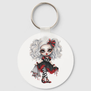Een Schattig Meisje Halloween Ontwerp Collectie 7 Sleutelhanger