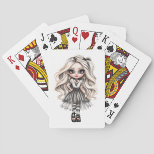 Een schattig meisje Halloween ontwerpcollectie 12 Pokerkaarten