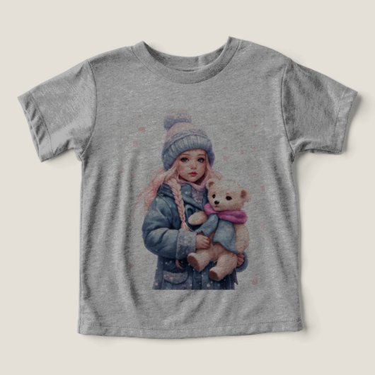 Een schattig meisje met teddy (Design voorkant)