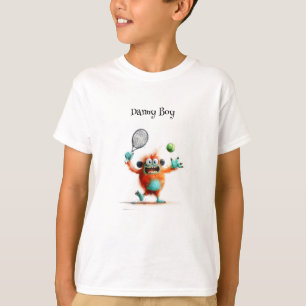 Een schattig monster dat tennis speelt t-shirt