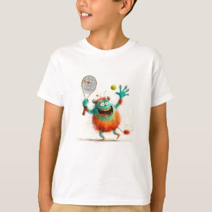 Een schattig monster dat tennis speelt t-shirt