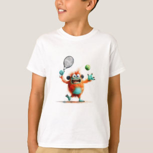 Een schattig monster dat tennis speelt t-shirt