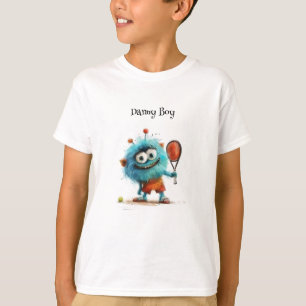 Een schattig monster dat tennis speelt t-shirt
