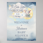 Een schattig muisje is op weg jongen Baby shower Poster (Voorkant)