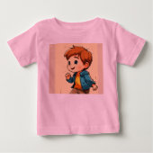 Een schattig onschuldig jongetje in tshirt voor ba (Voorkant)