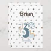 Een schattig ontwerp van 3 maanden met Dino op pas (Voorkant / Achterkant)