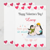 Een schattig paar pinguïns op de dag van de Valent Feestdagenkaart (Voorkant / Achterkant)