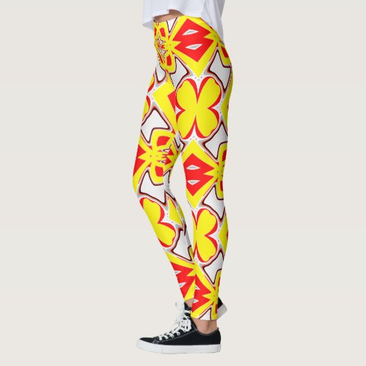 Een schattig rood geel wit "Ratti_Creative_Arts Leggings (Links)