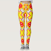 Een schattig rood geel wit "Ratti_Creative_Arts Leggings (Voorkant)