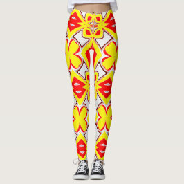Een schattig rood geel wit "Ratti_Creative_Arts Leggings