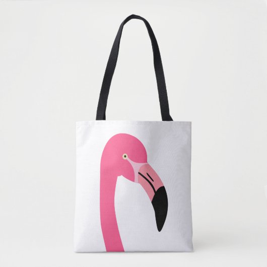 Eén schattig roze flamingo geïsoleerd tote bag (Voorkant)