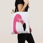 Eén schattig roze flamingo geïsoleerd tote bag (Dichtbij)