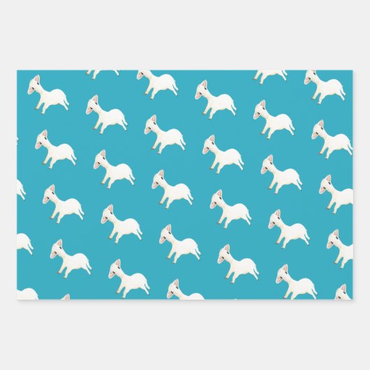 Een schattig schaap Aqua Blue Blauwgroen Striped P Inpakpapier Vel (Voorkant 3)