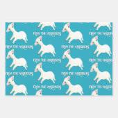 Een schattig schaap Aqua Blue Blauwgroen Striped P Inpakpapier Vel (Voorkant)