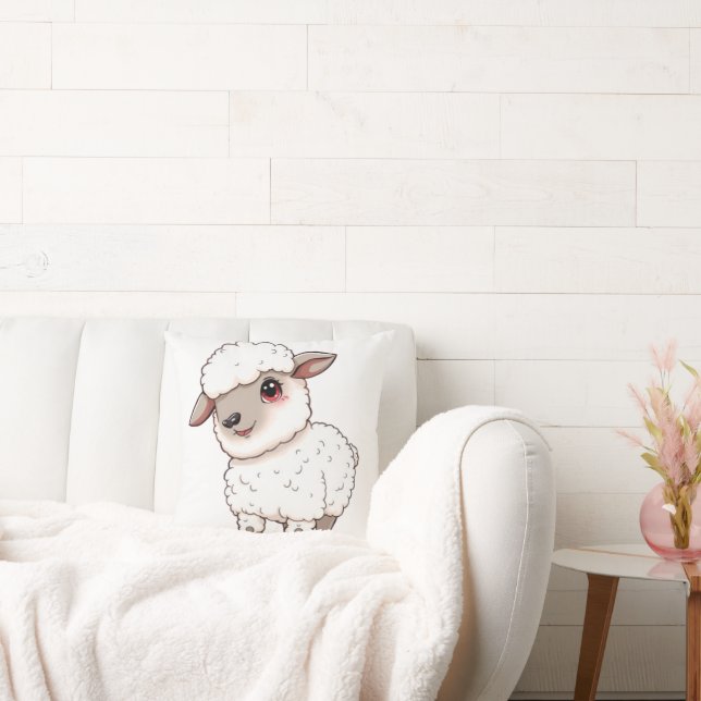 Een Schattig schaap in Cartoon-stijl Kussen (Bank)